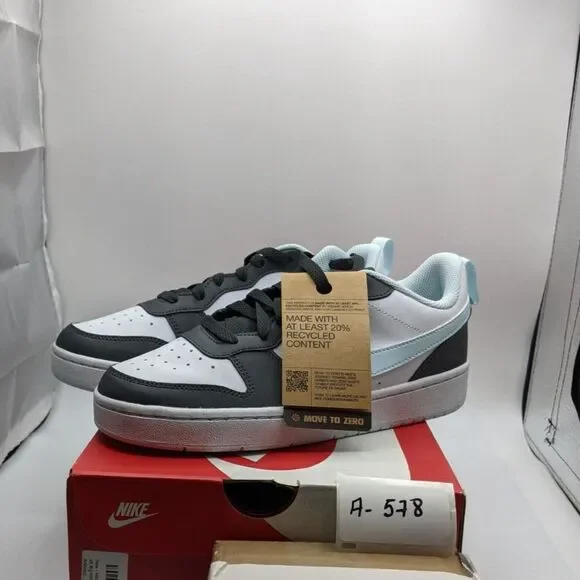 Nike Court Borough Big Kids Shoes, Black Blue White, HQ3258-060, 6.5Y Medium US - Picture 8 of 9